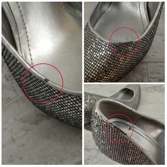 BCBG Silver/Candie Glitter Parade Platform Heels - Picture 8 of 8